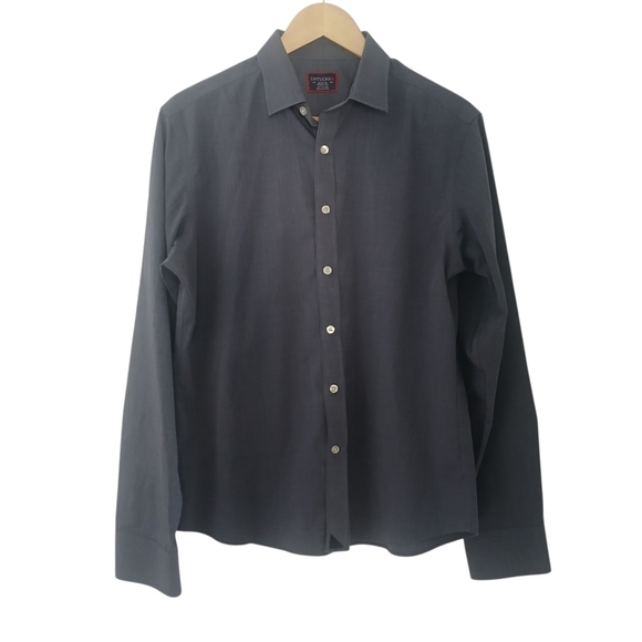Men's UNTUCKit Men's Button Up Shirt Cotton Sherwood Grey Long Sleeve Shirt - Picture 11 of 16